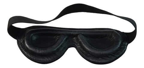 Genuine Leather Padded Eye Mask / Blindfold with Elastic Strap