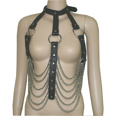 Leather and Chain Women's Harness