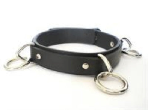 Three Ring Leather Collar