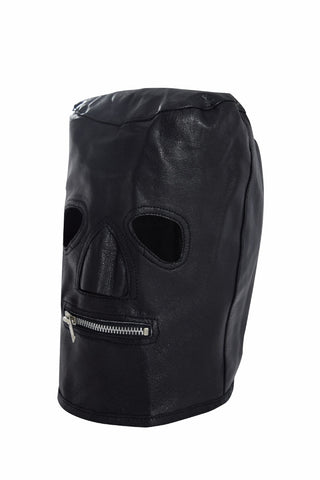 Leather Zombie Mask with Zipper