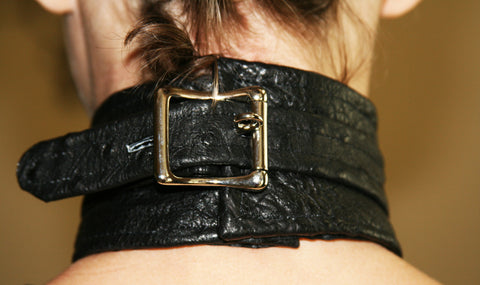 Exotic Ostrich Leather Collar