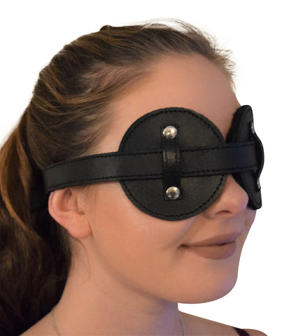 Genuine Leather Fleece-Lined Fully Adjustable Eye Mask / Blindfold