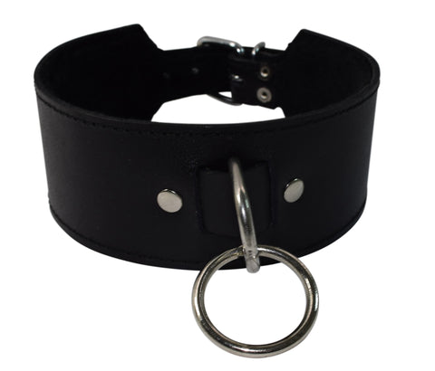 Single Ring Leather Collar with O-Ring