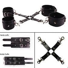 5 Piece Leather Restraint Hogtie Kit