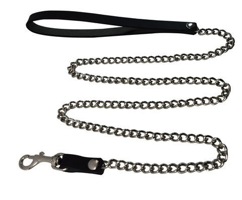 Genuine Leather and Chain Leash