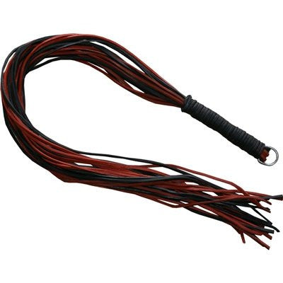 Black and Red Leather String Horse Whip / Flogger