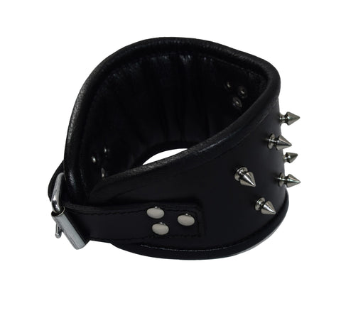 Genuine Leather and Spike Posture Collar